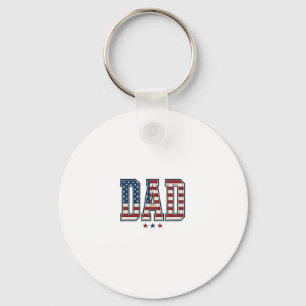 Patriotic Dad American Flag Vintage Vector Design_ Key Ring