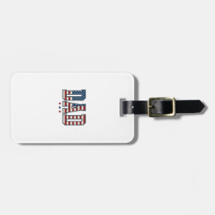 Patriotic Dad American Flag Vintage Vector Design_ Luggage Tag