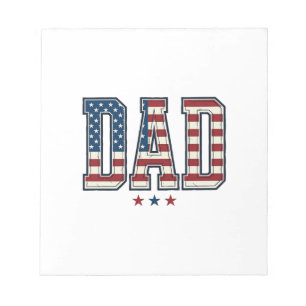 Patriotic Dad American Flag Vintage Vector Design_ Notepad