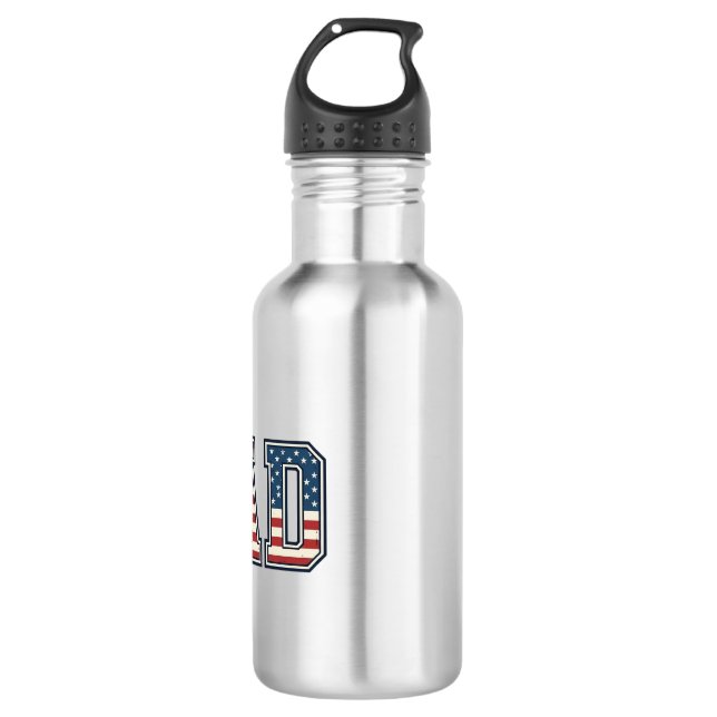 Patriotic Dad Flag Lettering Vector Design_1 532 Ml Water Bottle (Front)