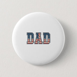 Patriotic Dad Flag Lettering Vector Design_1 6 Cm Round Badge