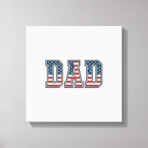 Patriotic Dad Flag Lettering Vector Design_1 Canvas Print