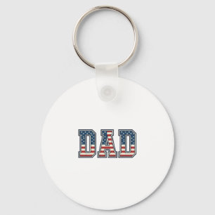 Patriotic Dad Flag Lettering Vector Design_1 Key Ring