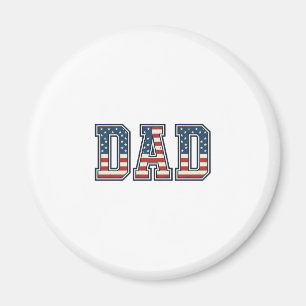Patriotic Dad Flag Lettering Vector Design_1 Magnet