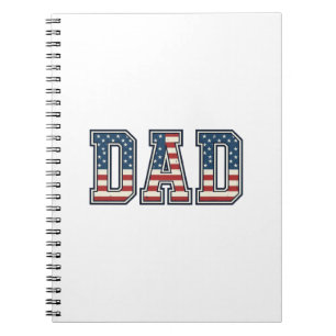Patriotic Dad Flag Lettering Vector Design_1 Notebook