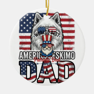 Patriotic Dad Gnome Vintage Vector Shirt Design_1 Ceramic Tree Decoration