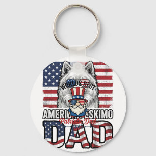 Patriotic Dad Gnome Vintage Vector Shirt Design_1 Key Ring