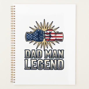 Patriotic Dad Man Legend Vintage T-Shirt Design_1 Planner