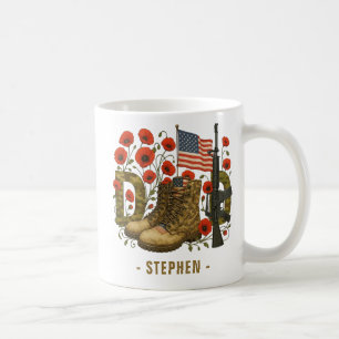 Patriotic Dad – USA Flag with Combat Boots Coffee Mug