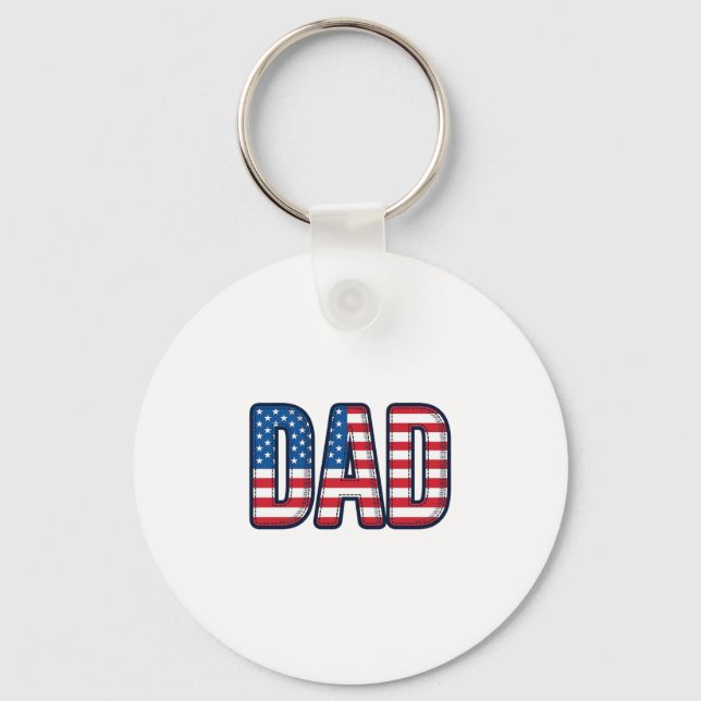 Patriotic DAD Vector Shirt Design_1 Key Ring (Front)