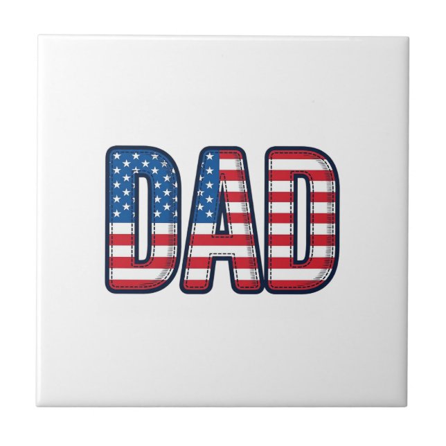 Patriotic DAD Vector Shirt Design_1 Tile (Front)