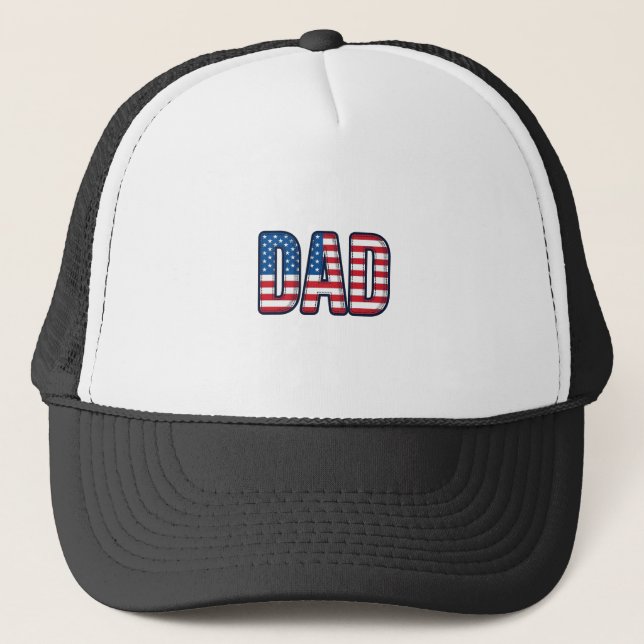 Patriotic DAD Vector Shirt Design_1 Trucker Hat (Front)