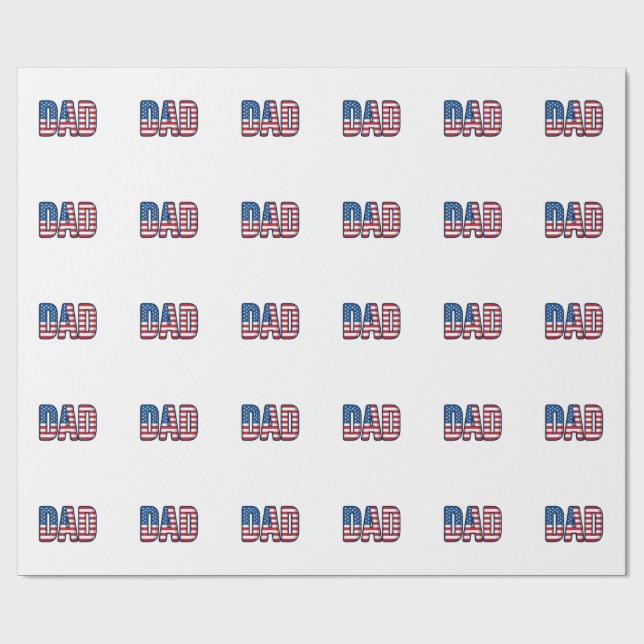 Patriotic DAD Vector Shirt Design_1 Wrapping Paper (Flat)