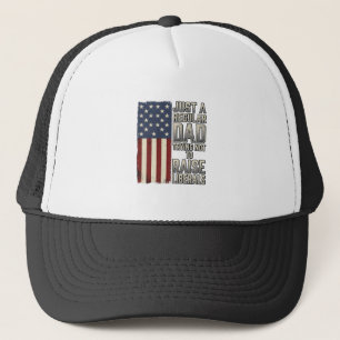 Patriotic Dad Vintage Flag Quote Shirt Design_1 Trucker Hat