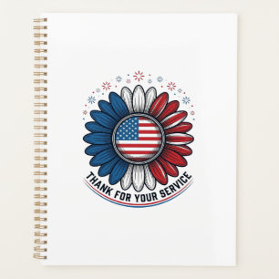 Patriotic Daisy Thank For Your Service Shirt Desig Planner