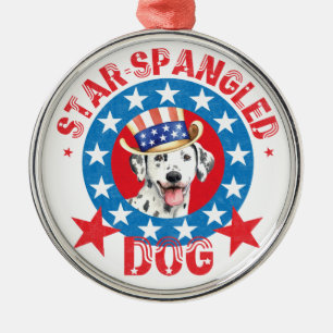 Patriotic Dalmatian Metal Tree Decoration