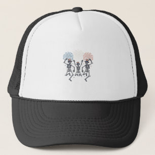 Patriotic Dancing Skeleton Fireworks Vintage Shirt Trucker Hat