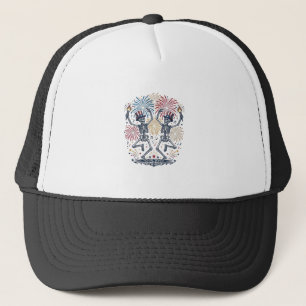 Patriotic Dancing Skeletons Fireworks 4th of July Trucker Hat