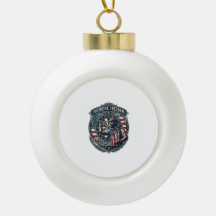 Patriotic Dart Player Vector Graphic Tee Ceramic Ball Christmas Ornament