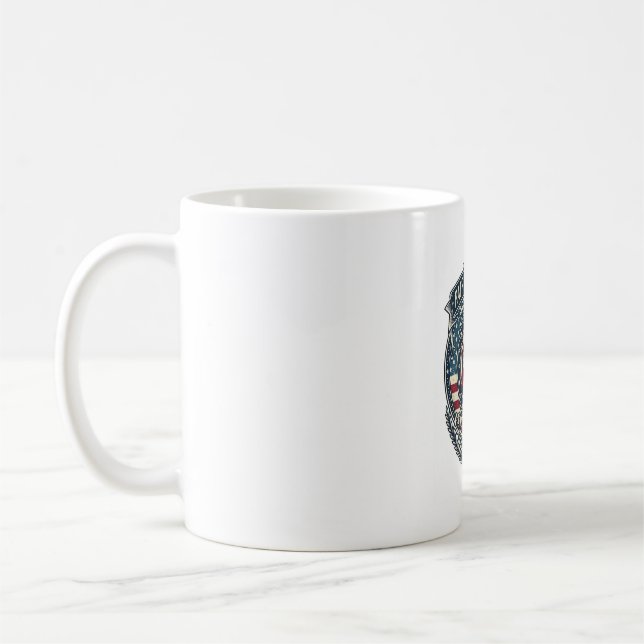 Patriotic Dart Player Vector Graphic Tee Coffee Mug (Left)