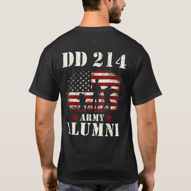 Patriotic Dd 214 Alumni Dd214 Military Veteran Day T-Shirt (Back)