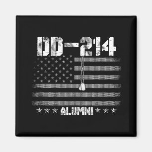 Patriotic Dd-214 Alumni Military Veteran Long Slee Magnet