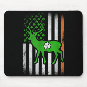 Patriotic deer american flag shamrock irish st mouse mat