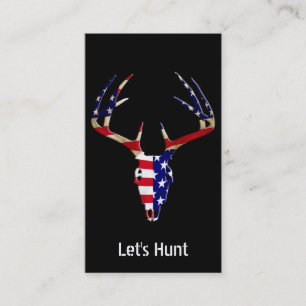 Patriotic Deer Hunting skull Business Card