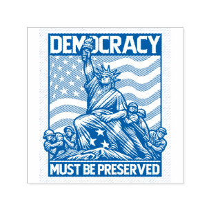 Patriotic Democracy Harris Red White Blu Flag 2024 Self-inking Stamp