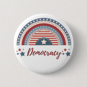 Patriotic Democracy Political Resist 6 Cm Round Badge