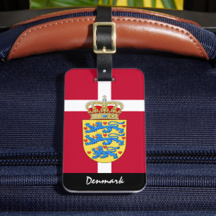 Patriotic Denmark Luggage Tags, Danish Flag Tag