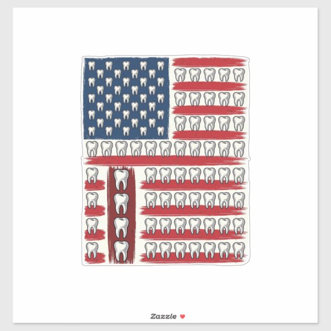 Patriotic Dentist Tooth Flag (Sheet)