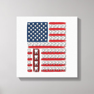 Patriotic Dentist Tooth Flag Canvas Print