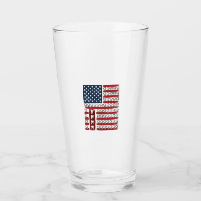 Patriotic Dentist Tooth Flag Glass (Front)