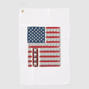 Patriotic Dentist Tooth Flag Golf Towel