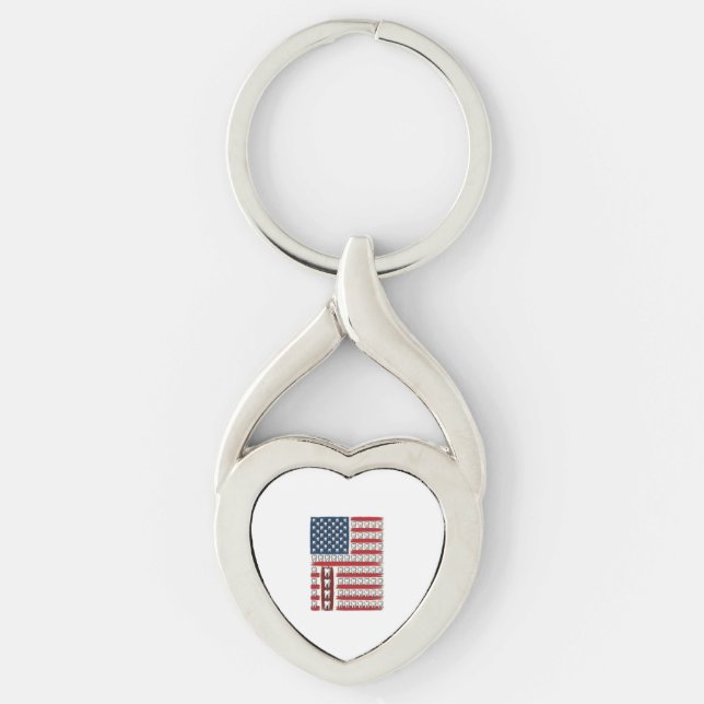 Patriotic Dentist Tooth Flag Key Ring (Front)