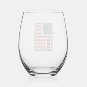 Patriotic Dentist Tooth Flag Stemless Wine Glass