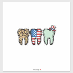 Patriotic Dentist Tooth Vintage Leopard Shirt Desi