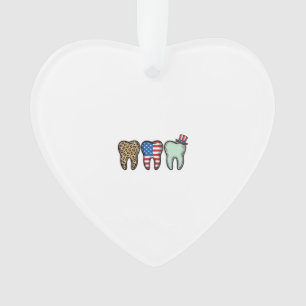 Patriotic Dentist Tooth Vintage Leopard Shirt Desi Ornament