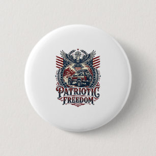 Patriotic Desert Road Explorer 6 Cm Round Badge
