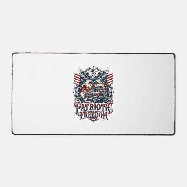 Patriotic Desert Road Explorer Desk Mat (Front)