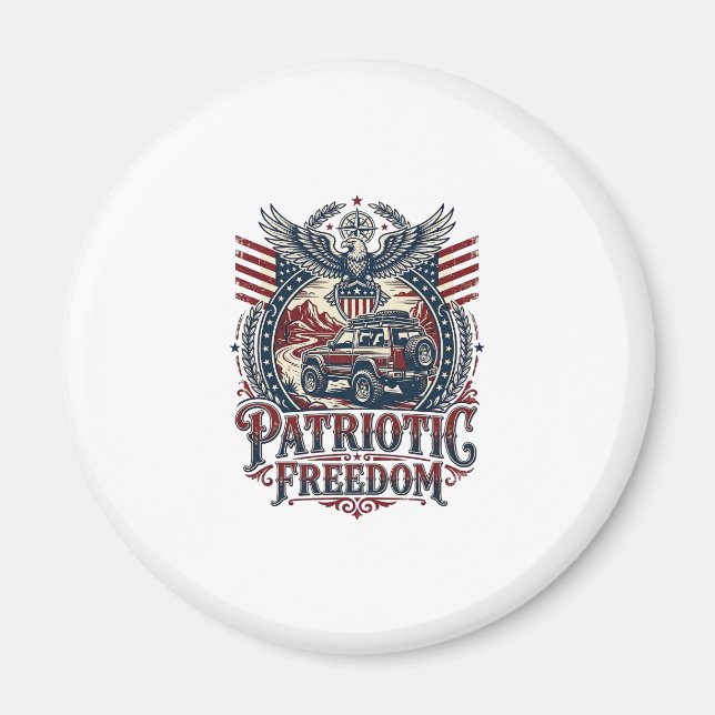 Patriotic Desert Road Explorer Magnet (Front)