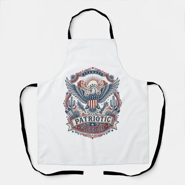 Patriotic Desert Southwest Pride Vector Graphic Te Apron (Front)