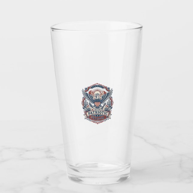 Patriotic Desert Southwest Pride Vector Graphic Te Glass (Front)