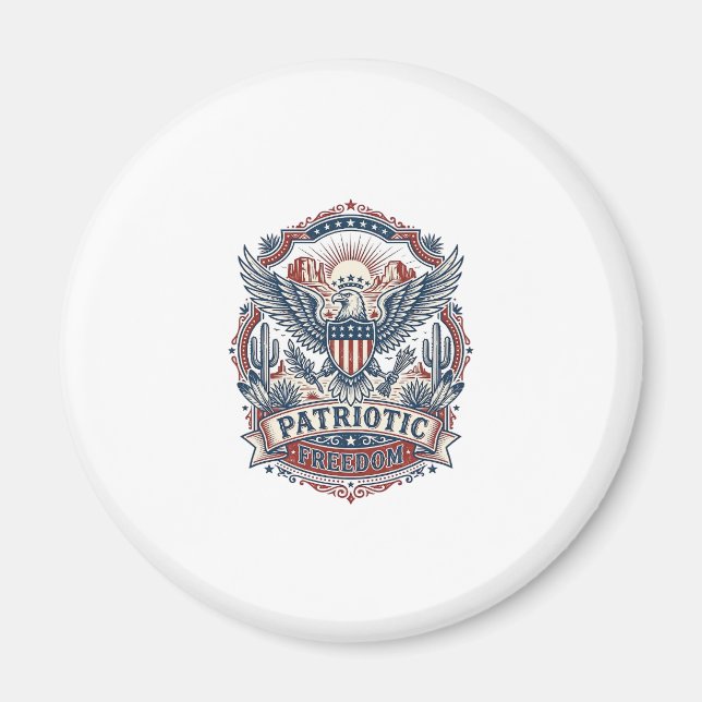 Patriotic Desert Southwest Pride Vector Graphic Te Magnet (Front)