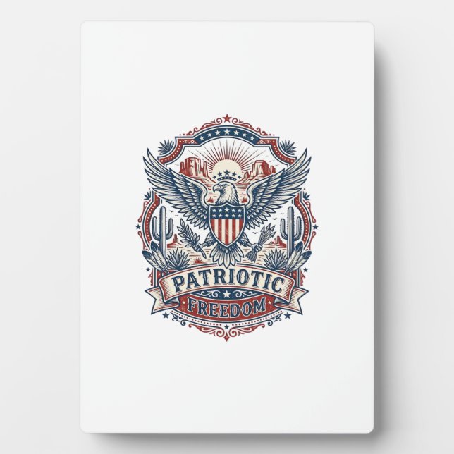 Patriotic Desert Southwest Pride Vector Graphic Te Plaque (Front)