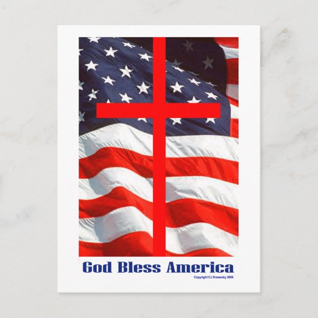 Patriotic Designs - "Bless America" Postcard (Front)