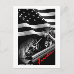 Patriotic Designs - "USA Freedom Motorcycle" Postcard