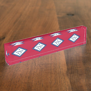 Patriotic desk nameplate with Flag of Arkansas