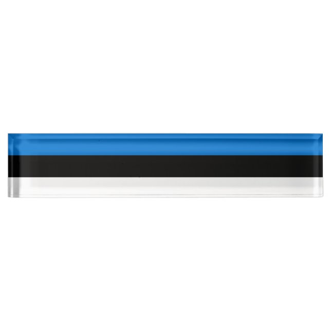 Patriotic desk nameplate with Flag of Estonia (Front)